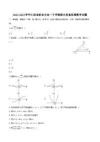 2022-2023学年江西省新余市高一下学期期末质量检测数学试题（含详细答案解析）
