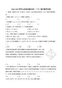 2022-2023學(xué)年山西省運城市高一（下）期末數(shù)學(xué)試卷（含詳細答案解析）