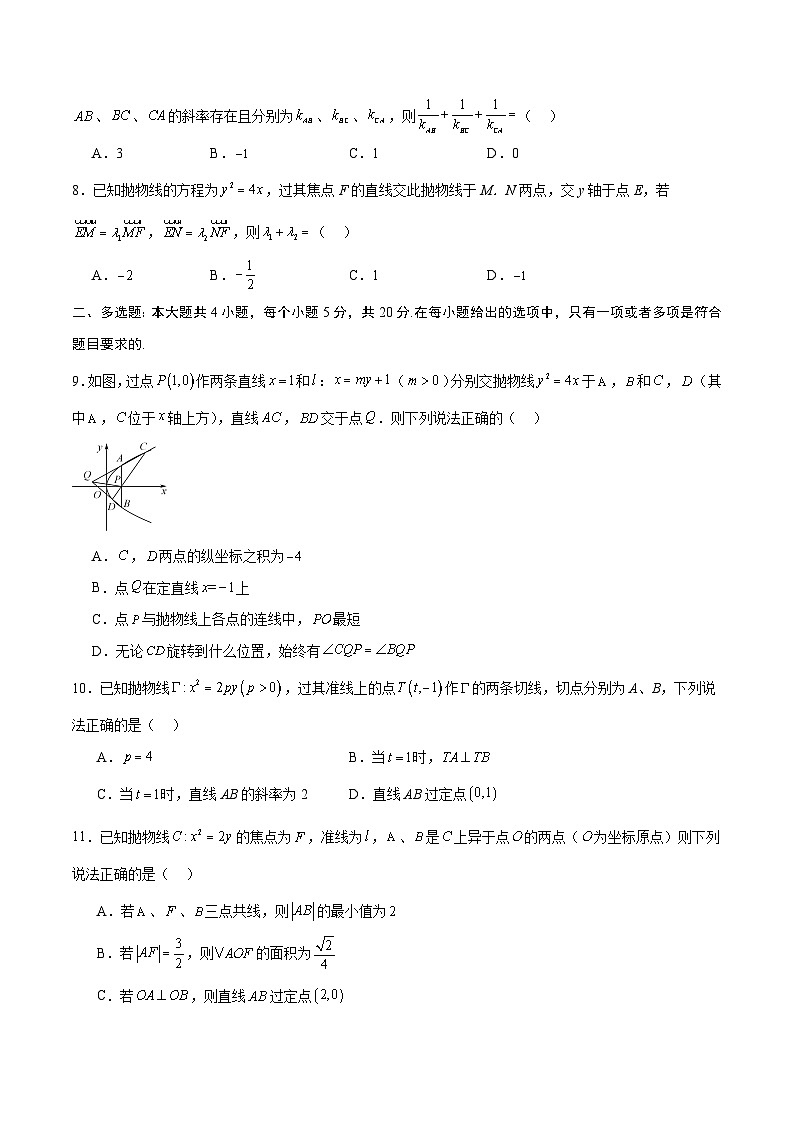 专题19 抛物线中的定点、定值、定直线问题-备战2024年新高考数学之圆锥曲线专项高分突破(新高考专用)02