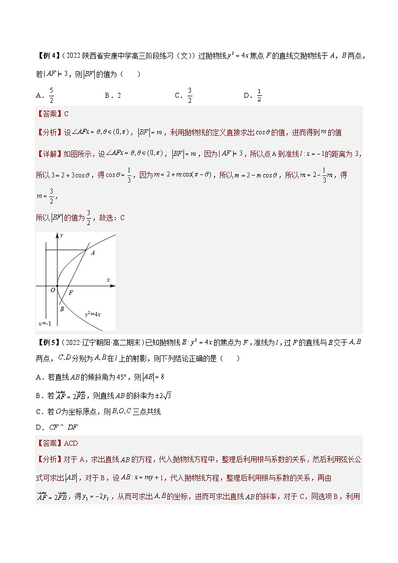 第21讲 抛物线的焦点弦焦半径中点弦问题(解析版)第3页