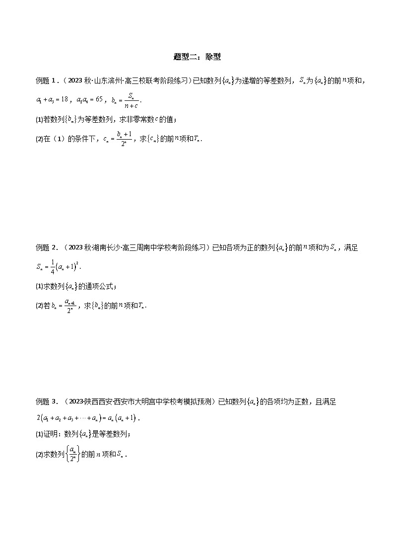 数列求和(错位相减法)(典型题型归类训练)(原卷及解析版)03
