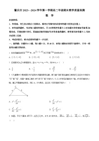 广东省肇庆市2023-2024学年高二上学期期末教学质量检测数学试卷（Word版附解析）