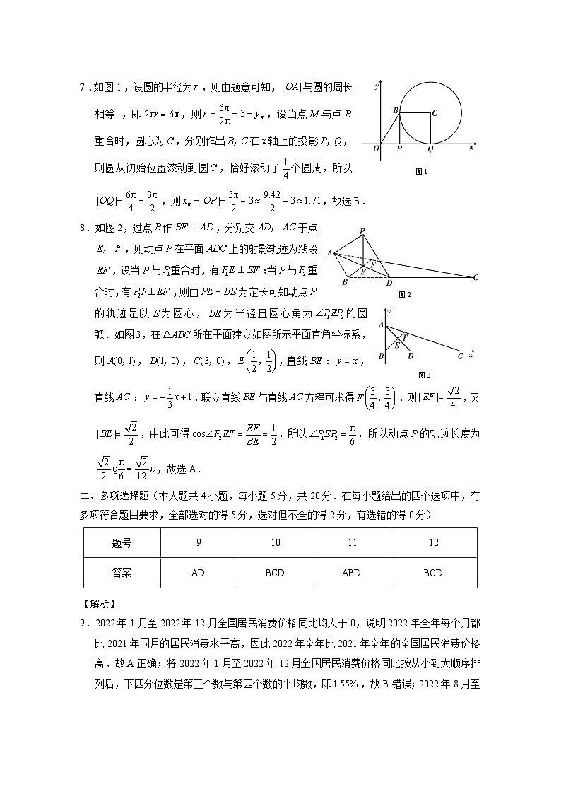 云南师大附中2024届高考适应性月考卷(七)数学(云南版)-答案第2页
