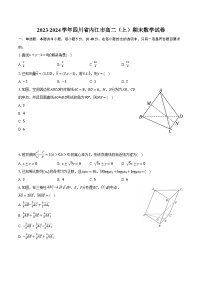 2023-2024学年四川省内江市高二（上）期末数学试卷（含解析）