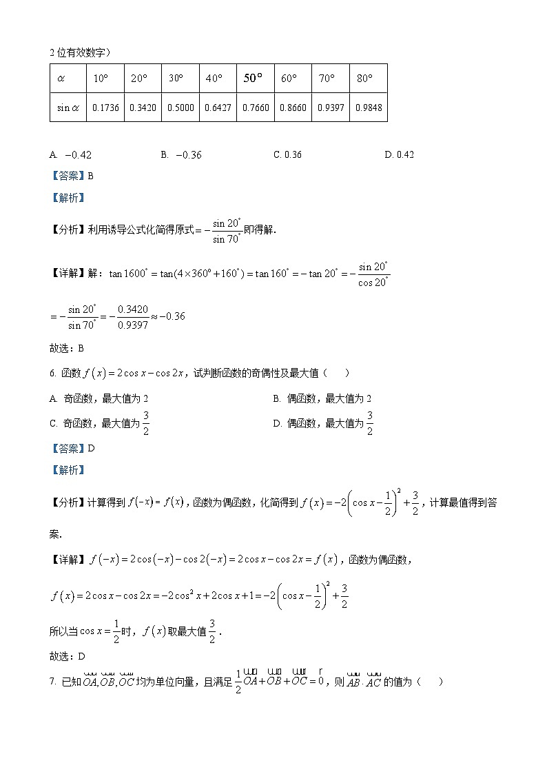 2022-2023学年江苏省南京市金陵中学高一下学期期中数学试题03