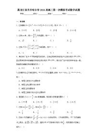 黑龙江省齐齐哈尔市2024届高三第一次模拟考试数学试题
