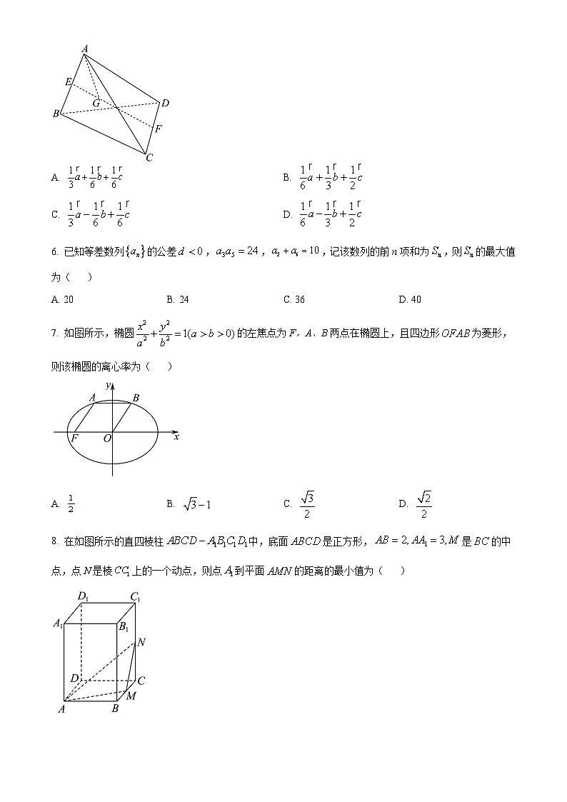 精品解析:河北省石家庄市赵县七县联考2023-2024学年高二上学期期末数学试题(原卷版)第2页