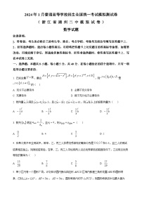 浙江省湖州市第二中学2024届高三下学期新高考模拟数学试题（Word版附解析）