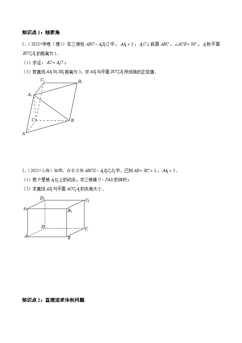 专题06 立体几何(解答题)(文)(全国通用)(原卷版)第2页