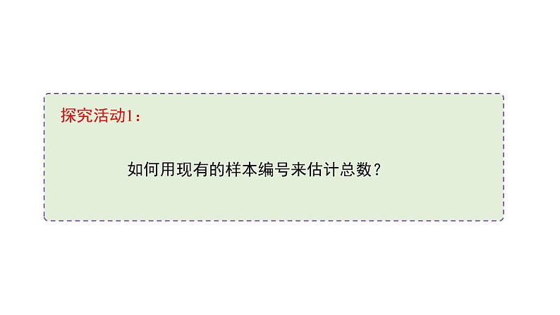 高中数学人教B版必修二 《5.2数学探究活动:由编号样本估计总数及其模拟》优秀教学课件第6页