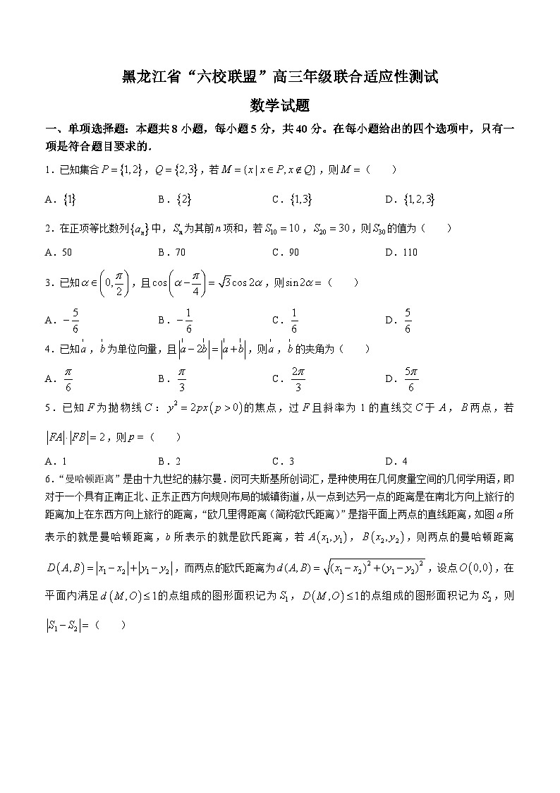 黑龙江省“六校联盟”2023-2024学年高三下学期联合适应性测试 数学 Word版含答案第1页