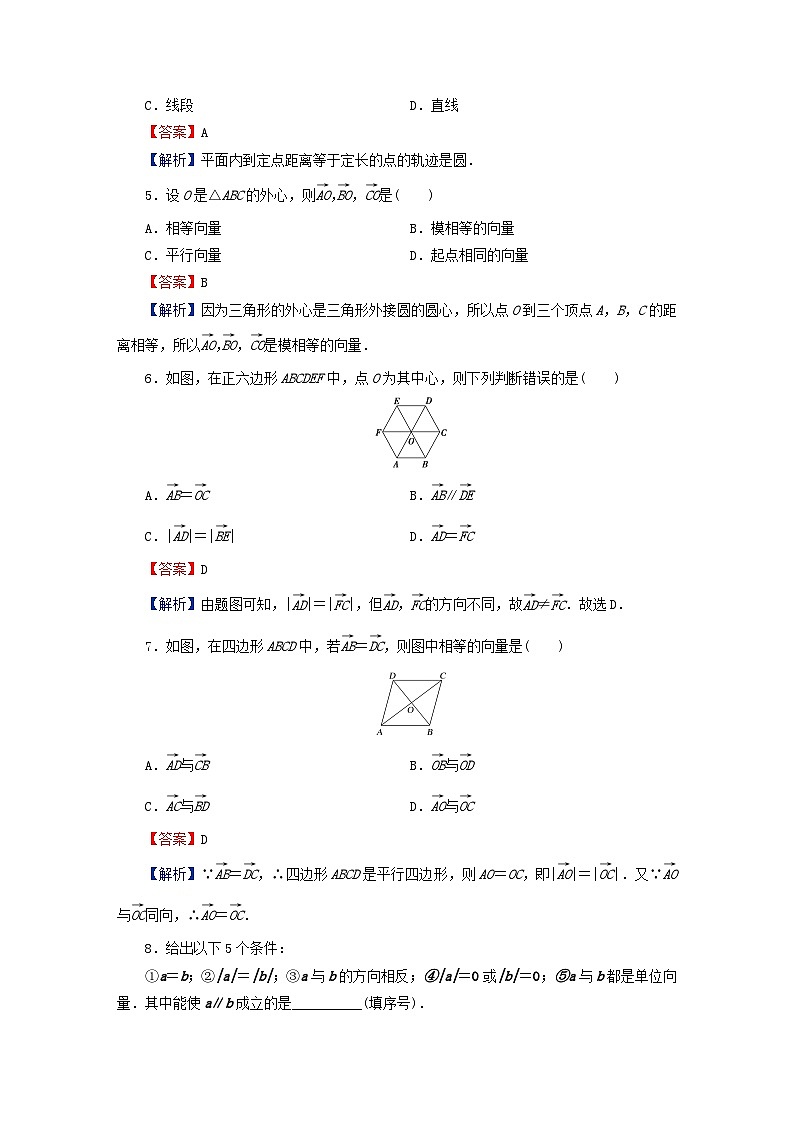2024春高中数学第六章平面向量及其应用6.1平面向量的概念课后提能训练(人教A版必修第二册)第2页