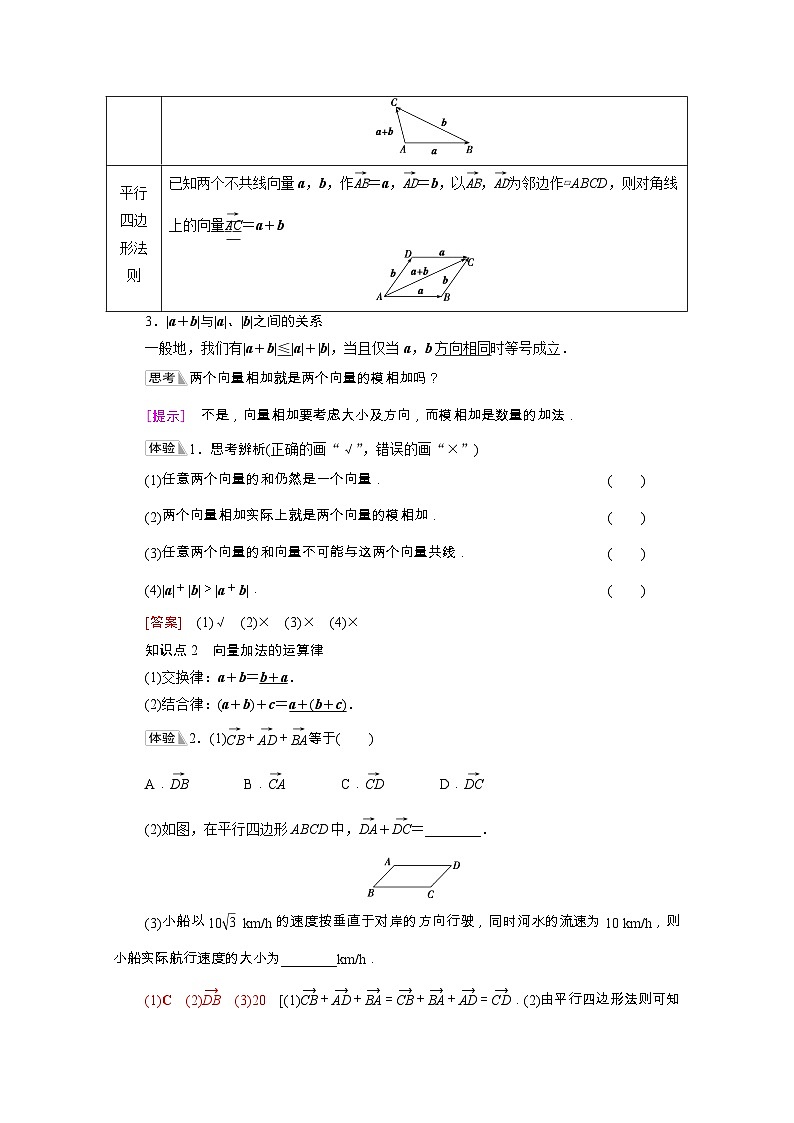 第6章平面向量及其应用6.2.1向量的加法运算学案含解析第2页