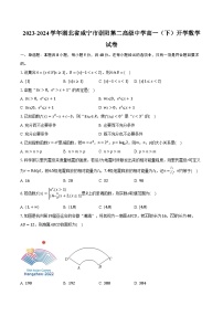 2023-2024学年湖北省咸宁市崇阳第二高级中学高一（下）开学数学试卷（含解析）