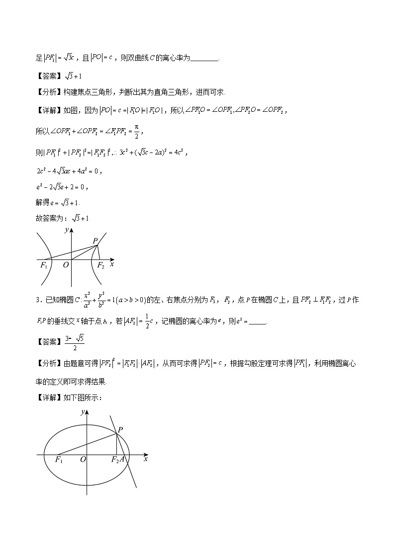 人教A版高二數(shù)學(xué)上學(xué)期重難點(diǎn)突破期末復(fù)習(xí)專(zhuān)題3.6求離心率(強(qiáng)化訓(xùn)練)(解析版)第3頁(yè)