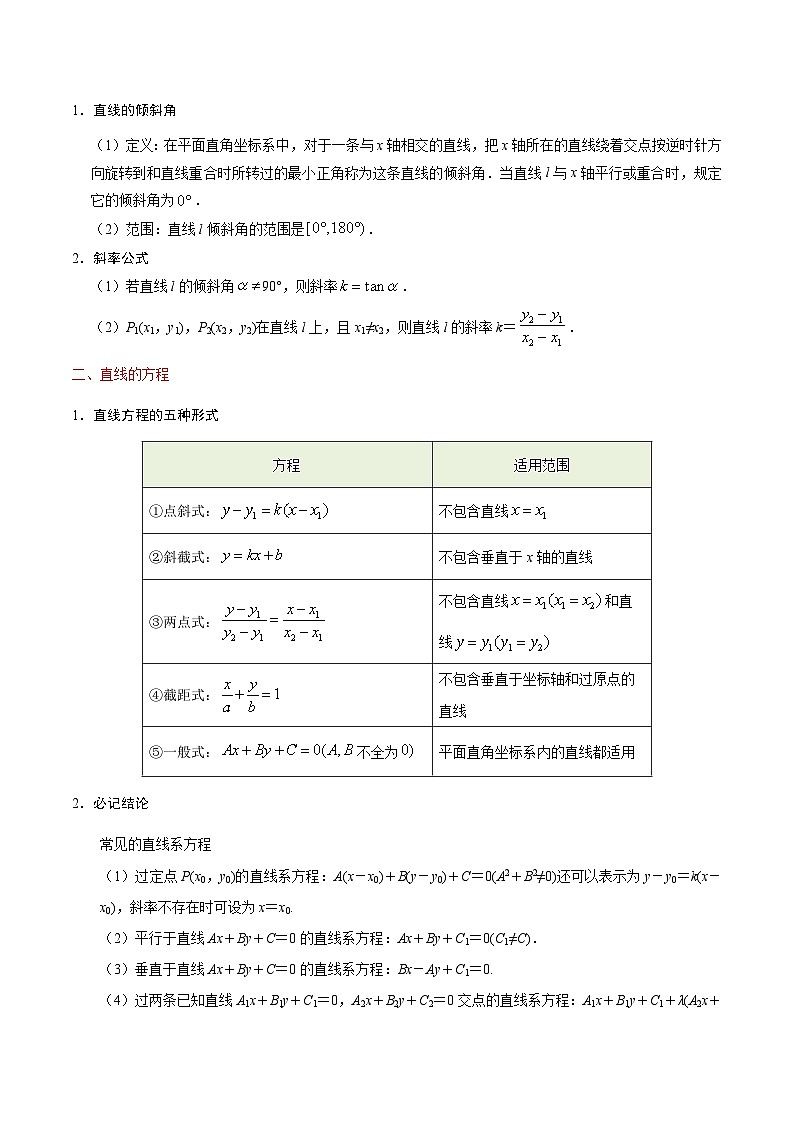 最新高考理数考点一遍过讲义 考点34 直线与方程第2页