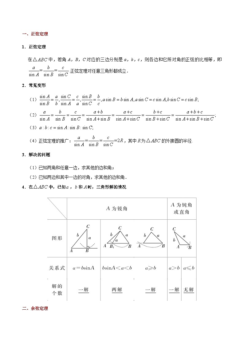最高考文数考点一遍过(讲义) 考点16 正、余弦定理及解三角形第2页