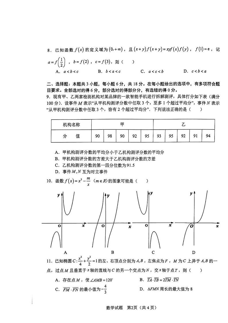 2024合肥高三下学期一模数学试题扫描版含答案02