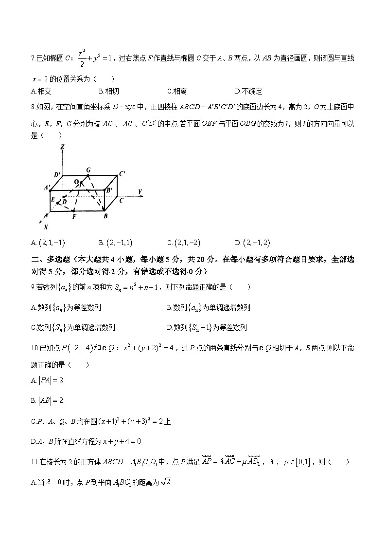 湖北省新高考联考协作体2023-2024学年高二上学期期末考试数学试题02