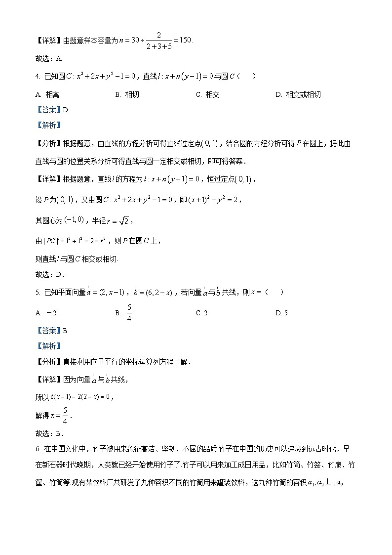 四川省南充市南充高级中学2024届高三第二次模拟(文)试卷试题 Word版含解析第2页