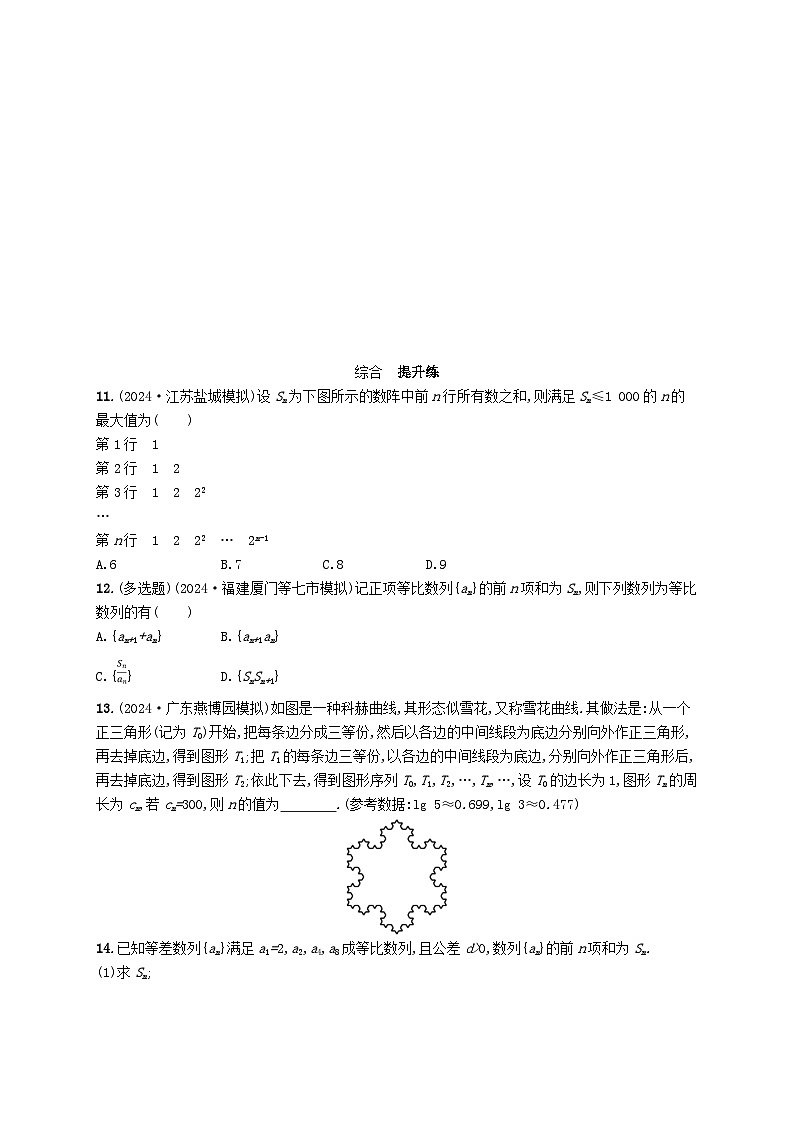备战2025届新高考数学一轮总复习课时规范练39等比数列(附解析人教A版)第2页