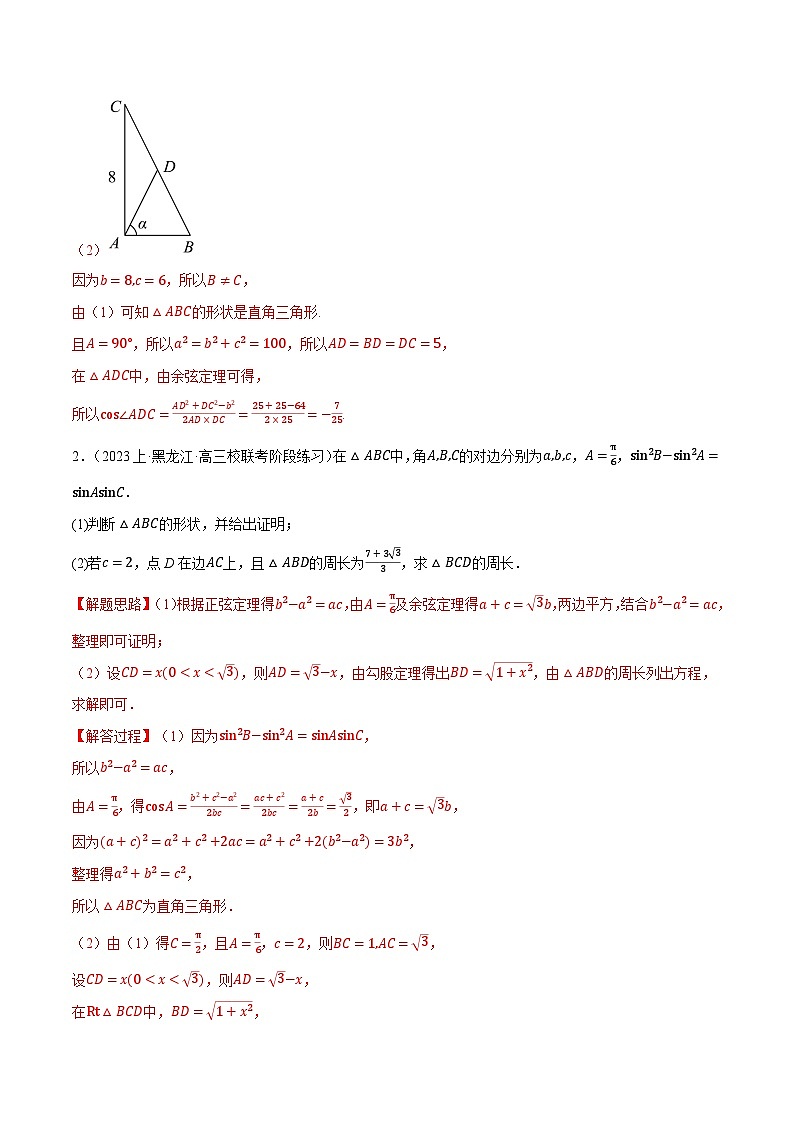 专题6.8 解三角形的综合应用大题专项训练-2023-2024学年高一数学下学期常考考点精讲精练(人教A版必修第二册)02