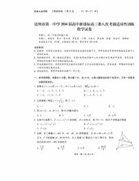 云南省昆明市第一中学2024届高三第八次高考适应性考试数学