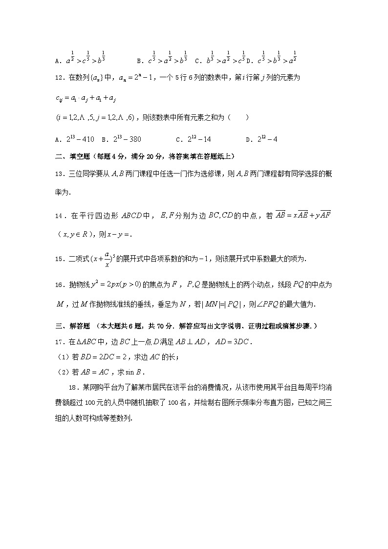 高考数学模拟试题-(理科word含解析)第3页