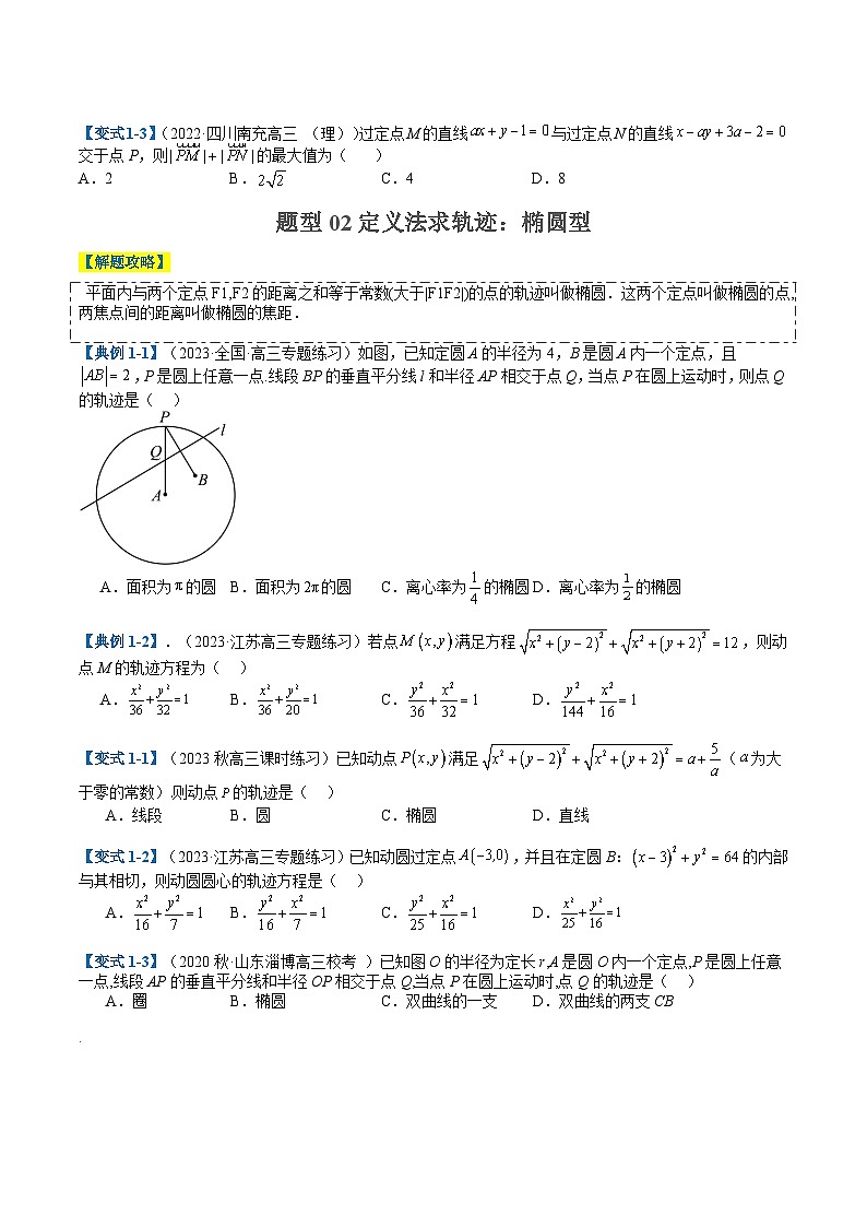 2024年新高考数学题型全归纳讲义第二十二讲求曲线方程和动点轨迹归类(原卷版+解析)第2页