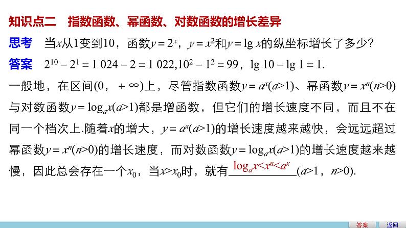 第三章 6指数函数、幂函数、对数函数增长的比较--新人教版高中数学必修第一册全套PPT课件04