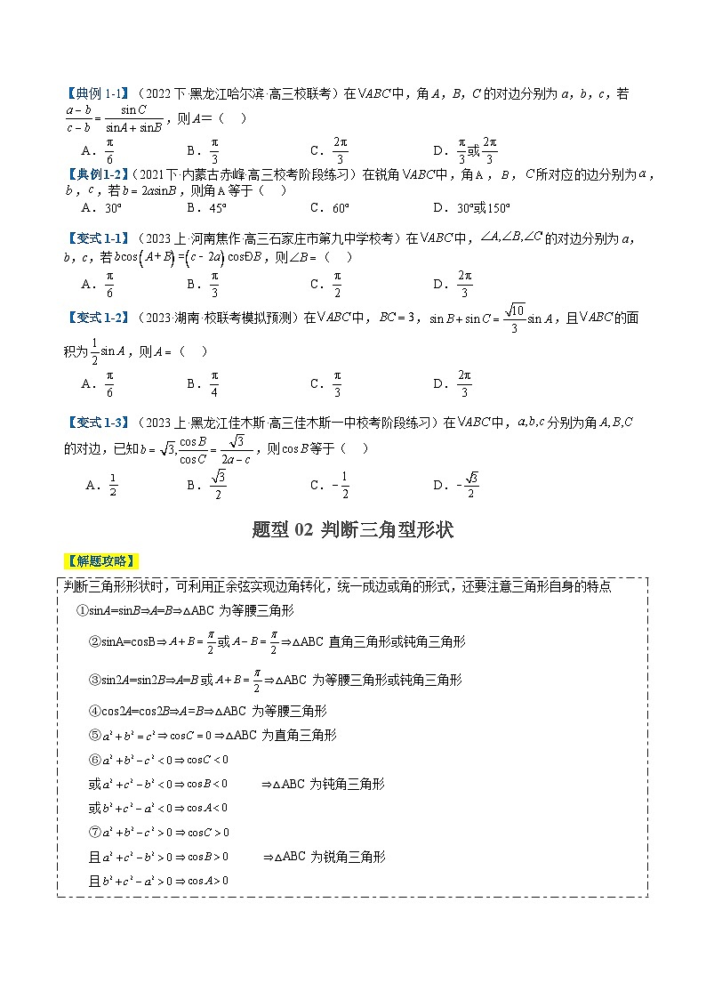 2024年新高考数学题型全归纳讲义第十一讲解三角形压轴综合小题(原卷版+解析)02