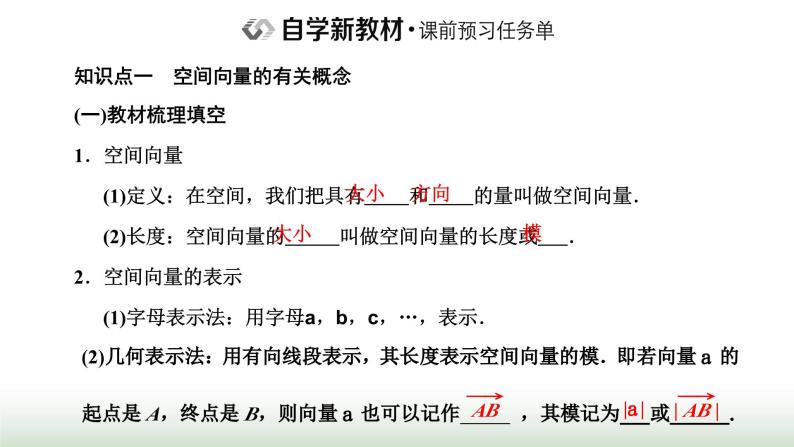 人教A版高中数学选择性必修第一册1-1-1空间向量及其线性运算课件02