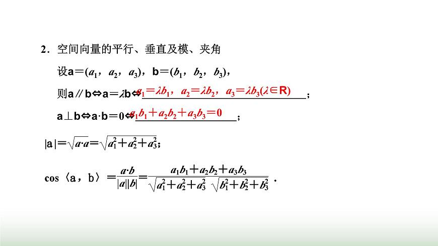 人教A版高中數(shù)學選擇性必修第一冊1-3-2空間向量運算的坐標表示課件第3頁
