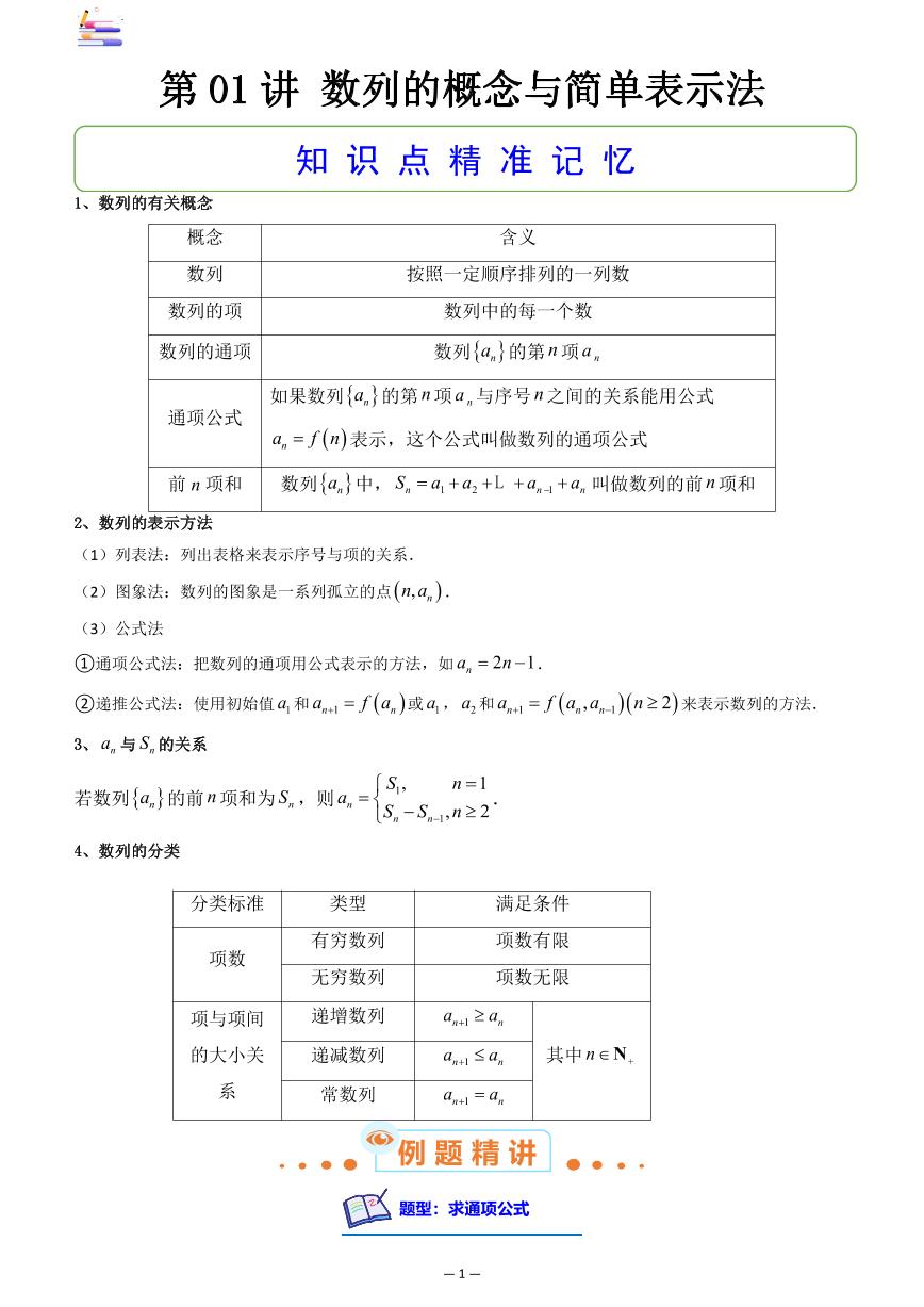 第08章  数列-第01讲 数列的概念与简单表示法-2024版高考数学零基础一轮复习讲义PDF原卷+解析