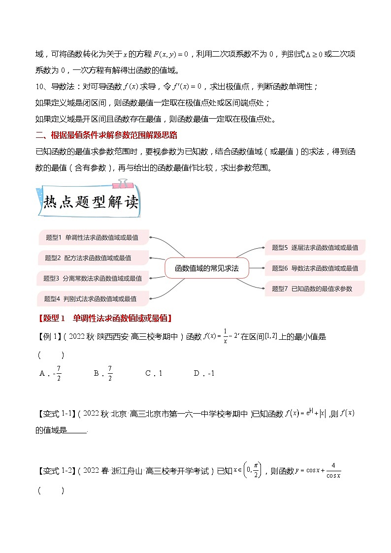 新高考数学【热点·重点·难点】专练 重难点2-1 函数值域的常见求法8大题型03