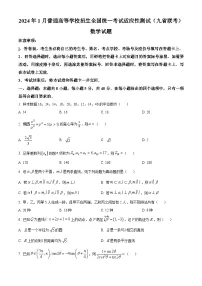2024年1月普通高等学校招生全国统一考试适应性测试(九省联考)高三上学期数学试题+答案