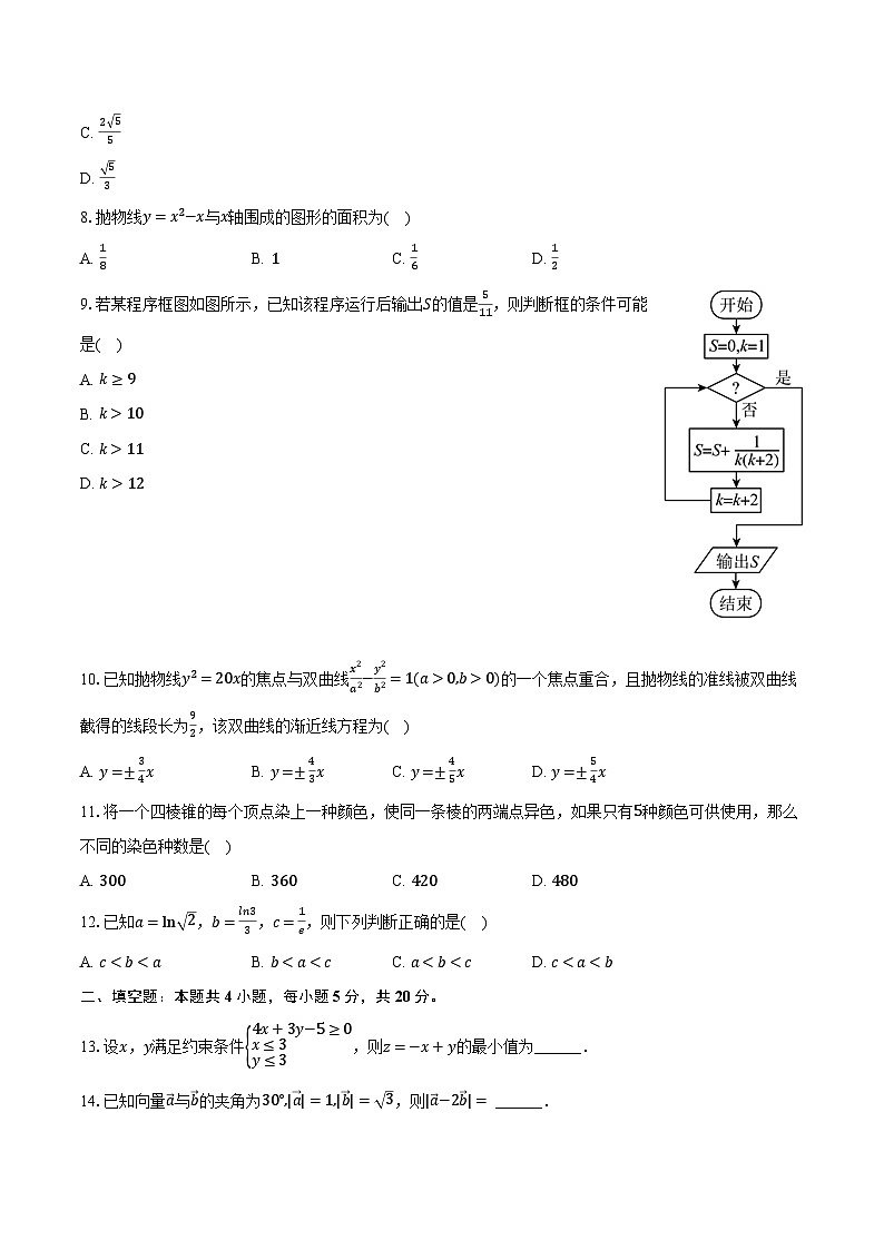 2022-2023學年陜西省安康市高二(下)期中數(shù)學試卷(理科)(含解析)第2頁
