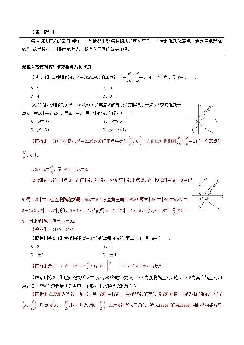2024年新高考数学一轮复习知识梳理与题型归纳第51讲抛物线(教师版)第3页
