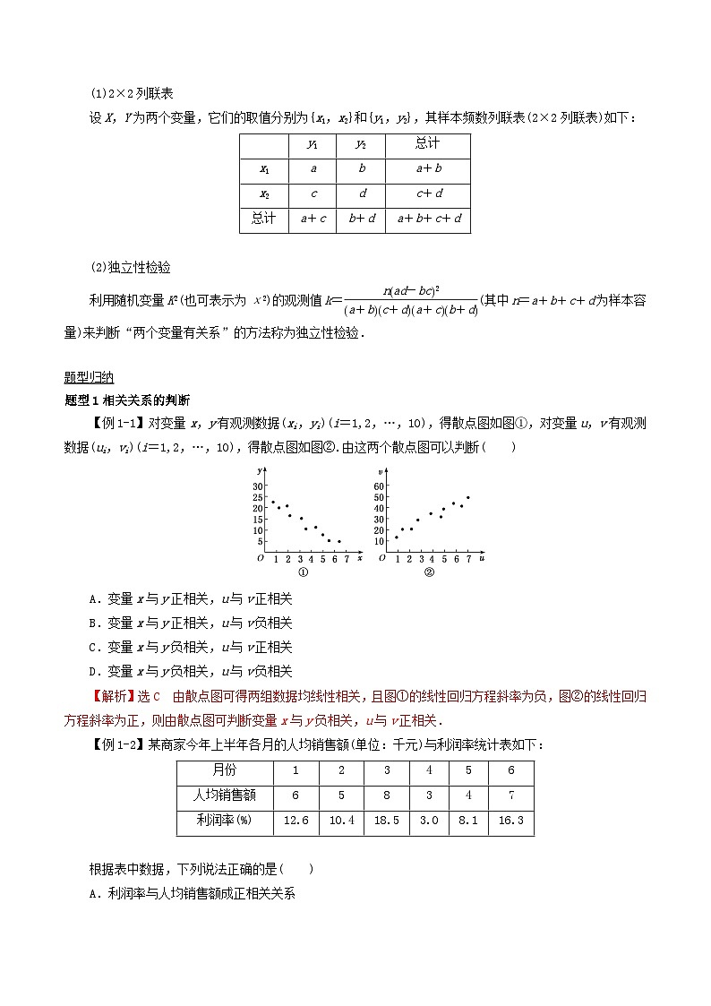 2024年新高考数学一轮复习知识梳理与题型归纳第63讲变量间的相关关系统计案例(教师版)第2页