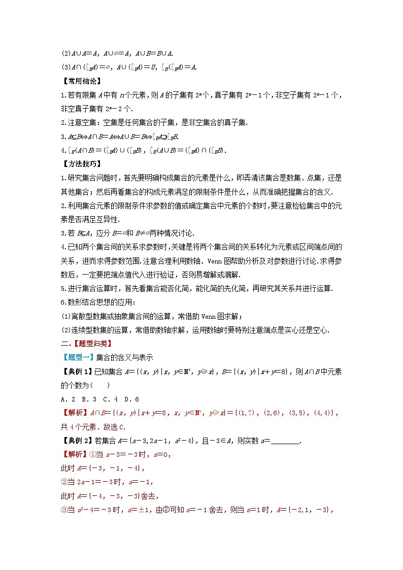 2024年新高考数学一轮复习题型归类与强化测试专题01集合(教师版)02