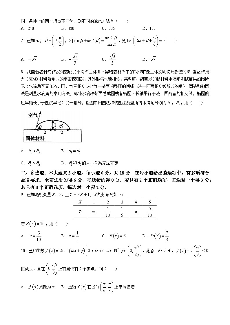 江西省八所重点中学2024届高三下学期4月联考数学试卷(无答案)第2页