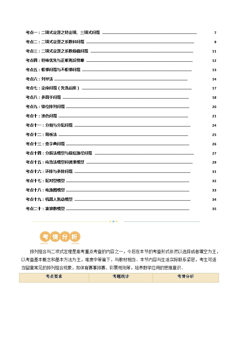 专题19 排列组合与二项式定理常考小题(20大核心考点)(讲义)(解析版)第2页