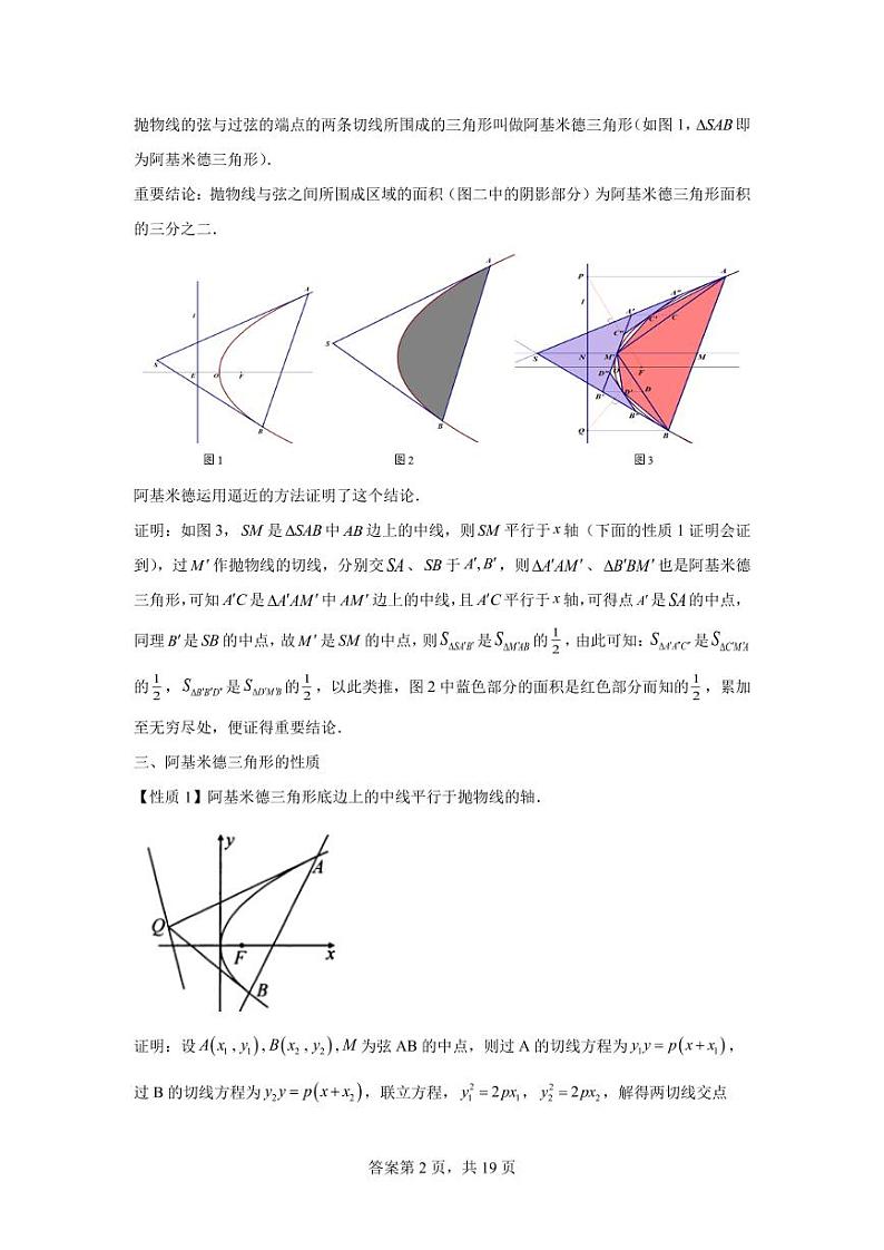 专题4 阿基米德三角形-2024届高三数学二轮复习第2页