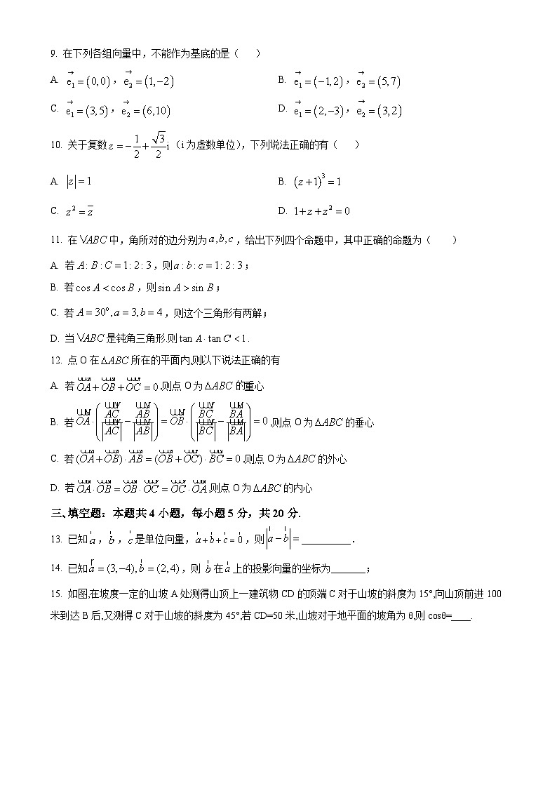 福建省泉州市晋江市养正中学2023-2024学年高一下学期3月月考数学试题(原卷版)第2页