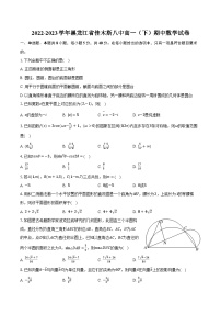 2022-2023学年黑龙江省佳木斯八中高一（下）期中数学试卷（含解析）