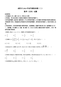 陕西省咸阳市2024届高三下学期3月高考模拟检测(二)数学（文科）试题及答案