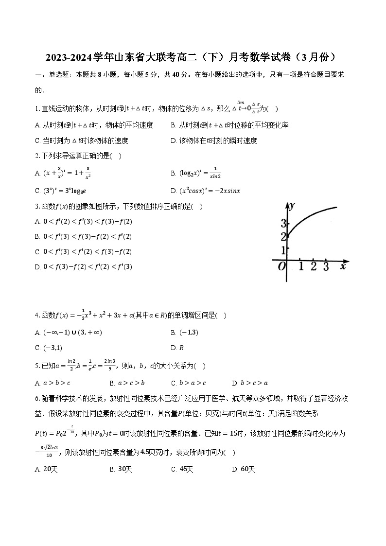 2023-2024学年山东省大联考高二（下）月考数学试卷（3月份）（含解析）01