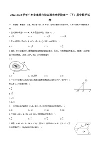 2022-2023学年广东省东莞市松山湖未来学校高一（下）期中数学试卷（含解析）