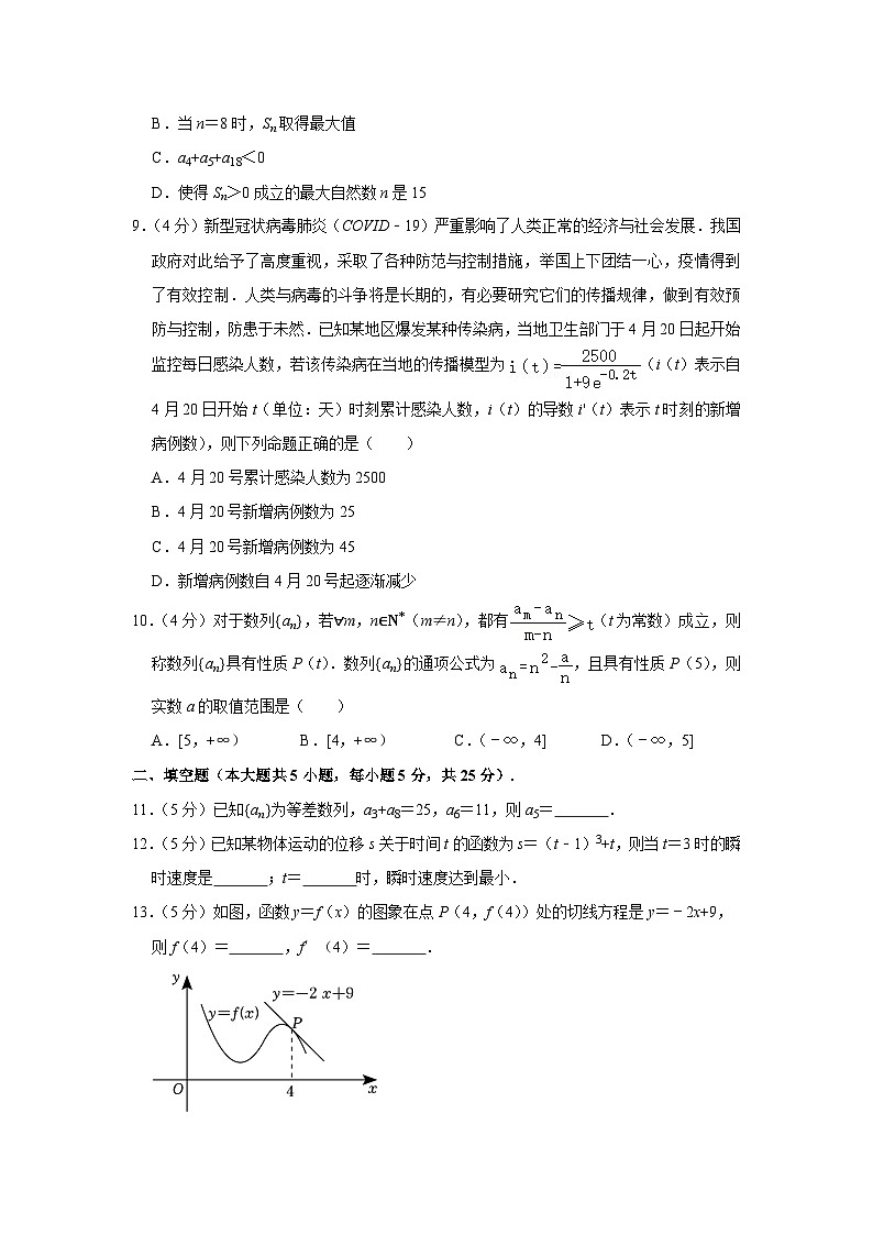 2021-2022学年北京市清华附中奥森、将台路校区高二(下)期中数学试卷第2页