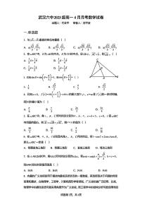 湖北省武汉市第六中学2023-2024学年高一下学期4月月考数学试卷